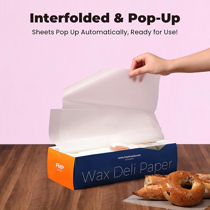 Fit Meal Prep [1000 Pack] 12 x 10.75" Wax Paper Sheets for Food, Interfolded Precut Deli Paper, Pop Up Grease-Proof Sandwich Paper Wraps, Waterproof for Lunch, Food Basket, Microwave Cover, BBQ