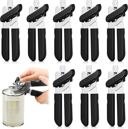 Gisafai 8 Pcs Can Opener, 3-in-1 Multifunctional Manual Can Openers, Stainless Steel Heavy Duty Handheld Openers with Safety Edge Labor Saving Handle for Kitchen Restaurant by Gisafai
