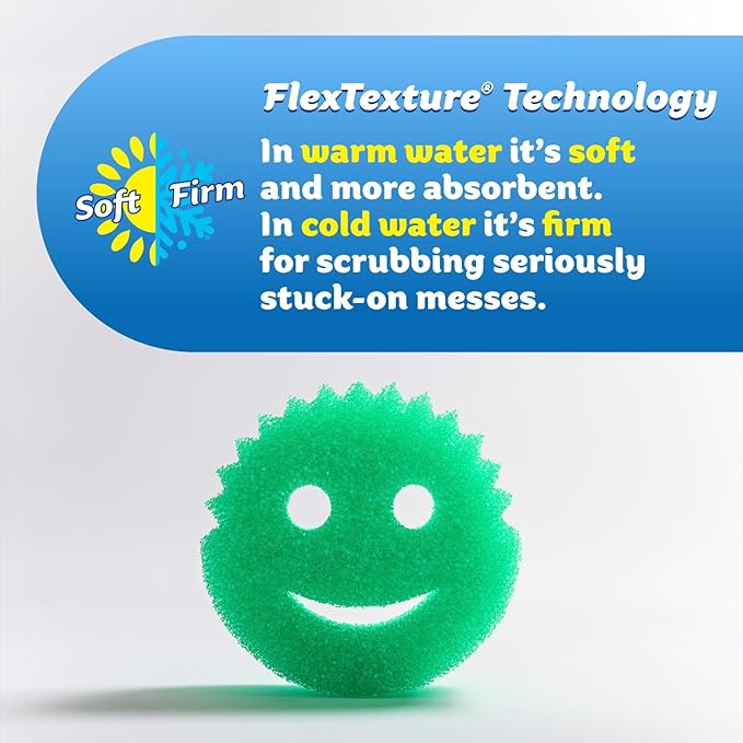 Scrub Daddy Scratch-Free Multipurpose Kitchen Sponges - Bulk Dish Sponges for Kitchen, Bathroom, Household Cleaning & More - Made with BPA-Free Polymer Foam (5 Count) (Pack of 2) - Image 3