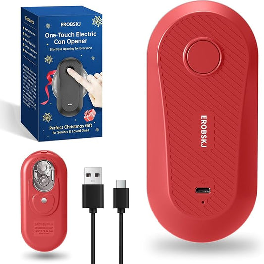 Auto Electric Can Opener, Rechargeable Can Openers for Seniors & Arthritis, One-Touch Automatic Can Opener, Hands-Free, Smooth Edge, Compact, Cordless, Food-Safe Kitchen Gadgets