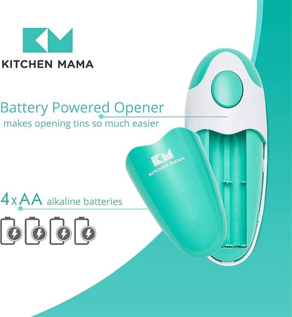 Kitchen Mama Auto Electric Can Opener: Open Your Cans with A Simple Press of Button - Automatic, Hands Free, Smooth Edge, Food-Safe, Battery Operated, YES YOU CAN (Teal) - Image 7