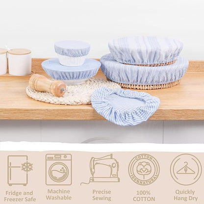 Reusable Bowl Covers, 5 Size Stretch Cloth Bowl Covers for Bread Proofing, cloth Fabric bowl Cover for Food Fruits Leftover (N)
