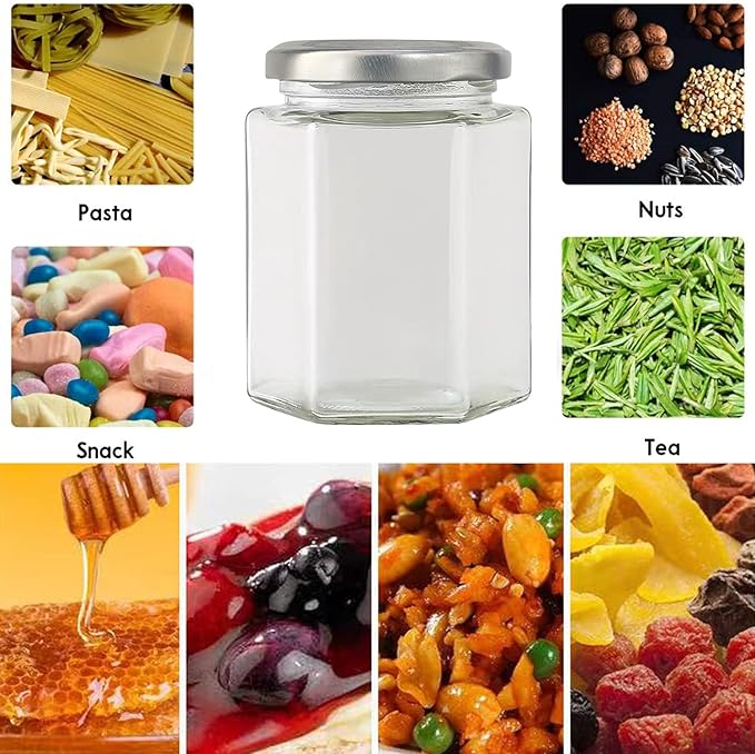 Accguan 20 Pcs 10 oz Glass Jars with Silver Lids, Mason Jars for Gifts, Crafts, Wedding, Spice, Extra Tags String