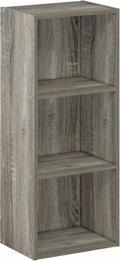 Furinno LUDER Book Shelf, 3-Cube Bookshelf, Bookcase with Open Shelves, 9.3 x 12 x 31.5, Easy Assembly, for Living Room, Bedroom, Home Office, French Oak - Image 7
