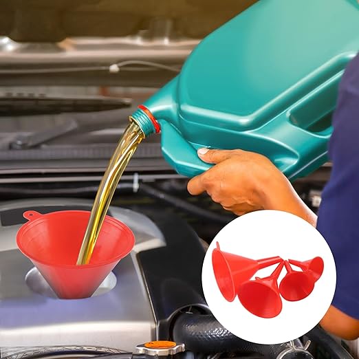 10 Pcs Automotive Funnels Set, Wide Mouth Fuel Funnels, Plastic Long Neck Oil Flexible Right Angle Funnelss, with Detachable Spout and Filter, Plastic Funnel Set for Water/Gasoline/Coolant/Engine Oil - Image 6