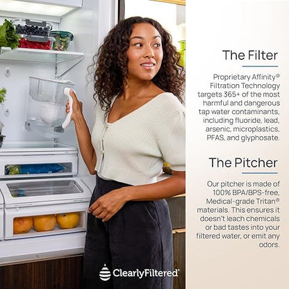 Clearly Filtered No.1 Filtered Water Pitcher/Updated Model/Targets 365+ Contaminants e.g. Fluoride Chlorine PFAS Microplastics Lead Arsenic BPA/BPS Free (Pitcher Includes 1 Filter) - Image 5