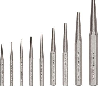 TEKTON Solid Punch Set, 9-Piece (1/6-3/8 in.) | PNC94001 | Made in USA