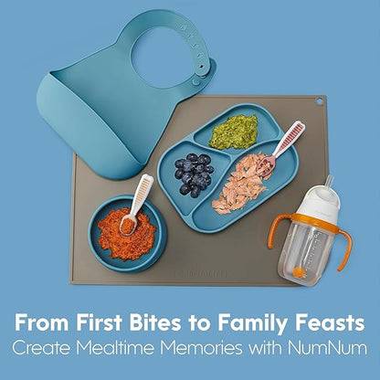 NumNum Baby Spoons Set, Baby Essentials Pre-Spoon GOOtensils for 6+ Months, First Stage Self-Feeding Spoons for Baby Led Weaning (BLW), Silicone Toddler Utensils, BPA-Free, 2 Pack Red/Green - Image 9