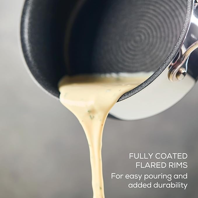 Circulon C1 Series Stainless Steel Plated Non-Stick Cookware with ScratchDefense Technology with Lid, Safe for Metal Utensils, 1.5 Litre, Polished Stainless Steel
