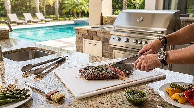 FARBERWARE Extra-Large Plastic Cutting Board, 15x20 Inch Dishwasher-Safe Chopping Board with Juice Groove, Non-Slip Surface, Durable, White - Image 12