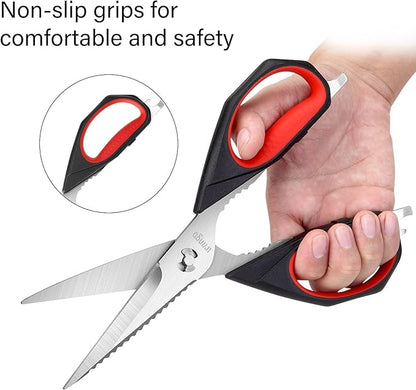 LIVINGO Kitchen Scissors, 2 Pack 9.25" Utility All Purpose Poultry Shears Heavy Duty Dishwasher Safe, Come Apart Sharp Stainless Steel Cooking Food Scissors for Cutting Meat, Chicken, Vegetable, Fish - Image 5