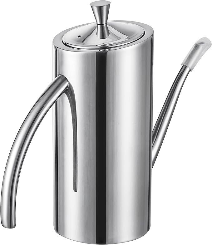 KSENDALO Premium SUS304 Stainless Steel Olive Oil Bottle Dispenser & Kitchen Cruet (500ML/17oz) - Leakproof Oil Bottle with Spout & Arcuate Handle, Ergonomic ONE-Piece Body with Precision Pouring - Image 4