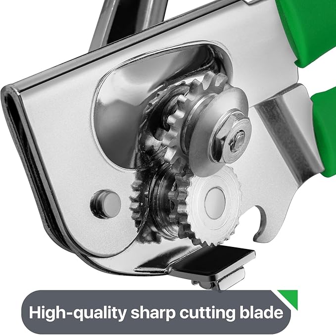 Commercial Can Opener, UHIYEE Hand Crank Can Opener Manual Heavy Duty with Comfortable Extra-long Handles, Oversized Knob, Large Handheld Can Open Easy for Big Cans, Green - Image 3