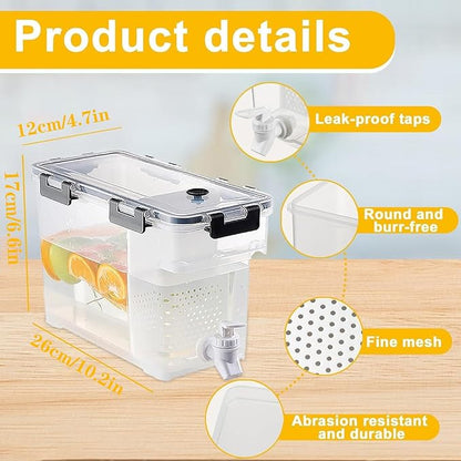 0.9 Gallon Drink Dispenser with Spigot, fridge water dispenser,drink dispenser for parties Juice Dispenser for Fridge, Plastic Lemonade Dispenser for Water, Milk, Beer, Outdoor Party