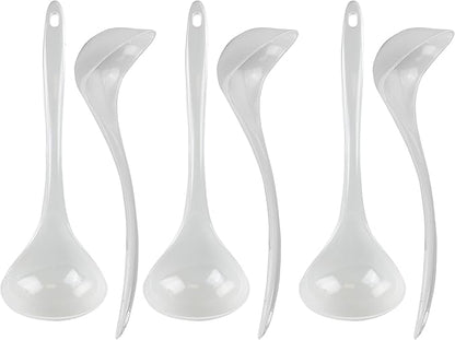 Reston Lloyd Melamine Soup Ladle Kitchen Utensil, Premium Quality Utensil with Heat Resistant Ergonomic Handle, Durable BPA-Free Plastic, 10.5 inch long, 6pc Set, White by RestonLloyd