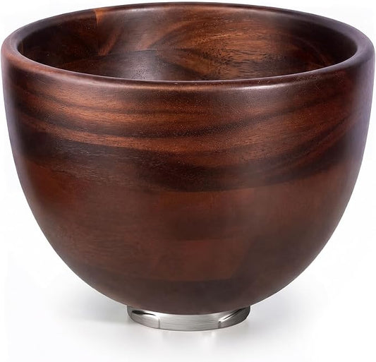 Natural Mixing Bowl for KitchenAid 5QT Mixers - 5 Quart with Steel Locking Base, Fits 4.5 & 5 QT Tilt-Head Models
