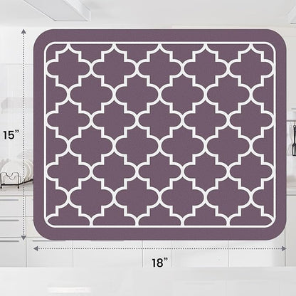 WISELIFE Dish Drying Mat Super Absorbent Drying Mat Large Dish Drying Mats for Kitchen Counter Easy Clean Dish Mat Kitchen Drying Mat15"x 18" Stylish Purple - Image 3