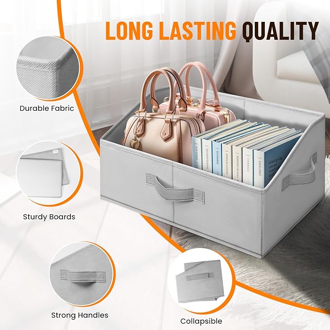Extra Large Closet Organizers Bins 4 Pack - Blanket Basket for Organizing/Home Clothes Storage Bins for Jeans/Toy Organizers for Nursery/Wardrobe Shelf Closet Organization for Purse Hats Towel - Image 6