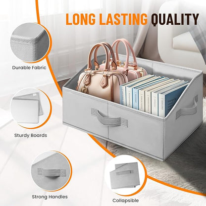 Extra Large Closet Organizers Bins 6 Pack - Blanket Basket for Organizing/Home Clothes Storage Bins for Jeans/Toy Organizers for Nursery/Wardrobe Shelf Closet Organization for Purse Hats Towel - Image 6