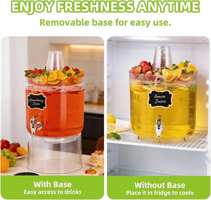 2 Gallon Beverage Dispenser for Parties, BPA-Free Drink Dispenser with No Drip Spigot, Juice Dispensers with Stand, Transparent Plastic Water Dispenser Countertop for Punch, and Drink Fountains - Image 4