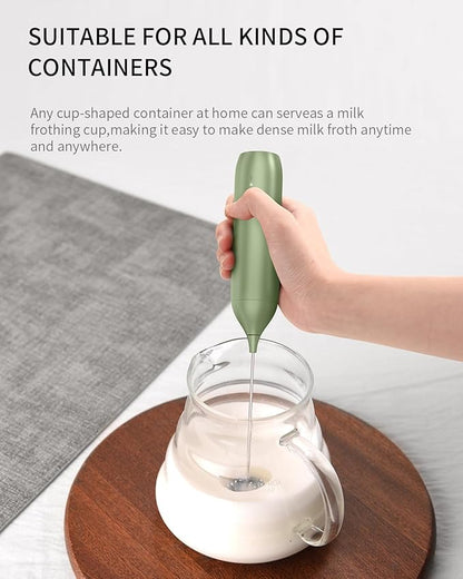 CIRCLE JOY Rechargeable Milk Frother Handheld with Stand, Coffee Frother Wand Drink Mixer with Dual Spring Whisk for Coffee, Cappuccino, Lattes, Frappe, Matcha and Hot Chocolate, Green - Image 6