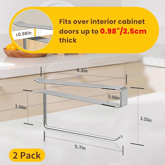 2 Pack Tumbler Lid Organizer, Under Cabinet Cup Lid Holder for Yeti Insulated Mug/Stanley Insulated Mug/Simple Modern Insulated Mug Lid, No Gluing, No Drilling, Up to 10 Lids (Stainless Steel) - Image 3