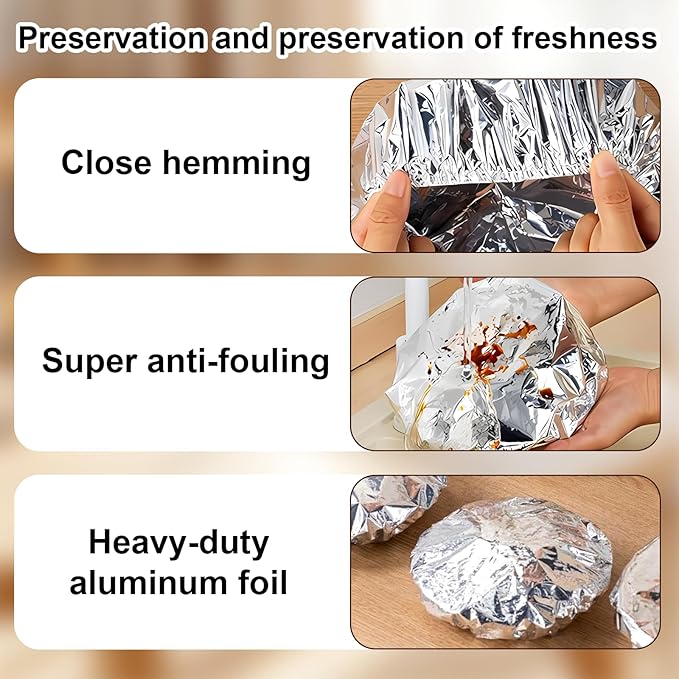70PCS Reusable Aluminum Foil Food Covers, Aluminum tin Foil Insulation Cover, Elastic Food Covers for Kitchen, Leftovers, Meal Prep, Picnics, BBQ