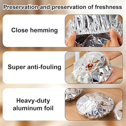 70PCS Reusable Aluminum Foil Food Covers, Aluminum tin Foil Insulation Cover, Elastic Food Covers for Kitchen, Leftovers, Meal Prep, Picnics, BBQ