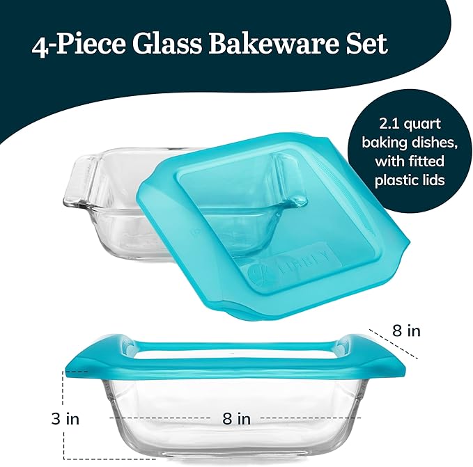 Libbey Baker’s Premium 2 Piece Glass Baking Dish Set, Stackable Casserole Dish with Lid Set, Baking Glassware for Casseroles, Lasagna, Brownies - Image 3