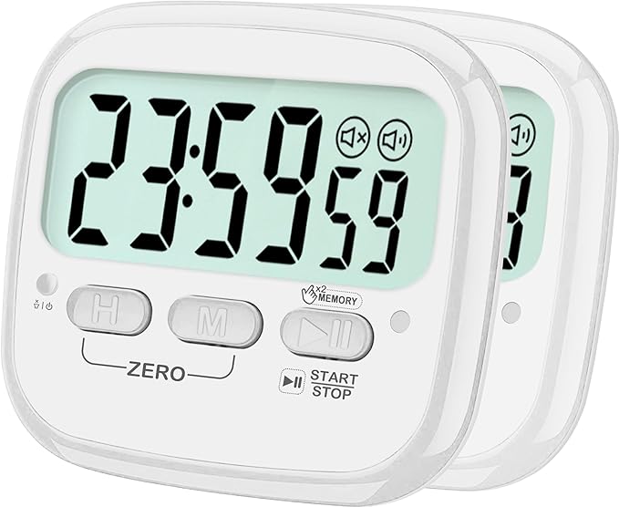 AyayaBoss 2-Pack Magnetic Kitchen Timers for Cooking, Digital Stop Watch Countdown Timer for Kids, Teachers, Classroom, Office, Exercise - Battery Included by AyayaBoss
