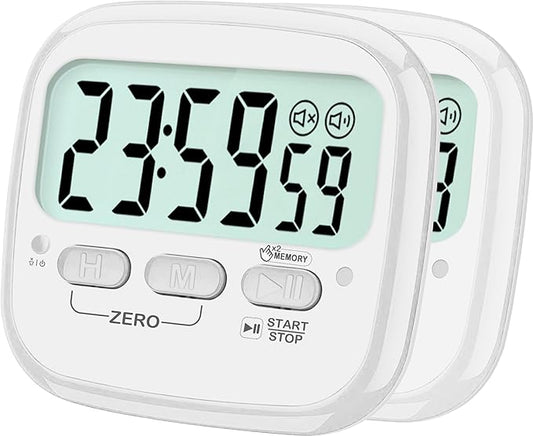 AyayaBoss 2-Pack Magnetic Kitchen Timers for Cooking, Digital Stop Watch Countdown Timer for Kids, Teachers, Classroom, Office, Exercise - Battery Included by AyayaBoss