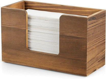 Paper Towel Dispenser Countertop, Burnt Wood Bathroom Paper Towel Holder, Napkin Holder for Kitchen, Countertop Multifold C-Fold, Z-Fold, Trifold Paper Hand Towel Dispenser for Bathroom Toilet by Bivvclaz