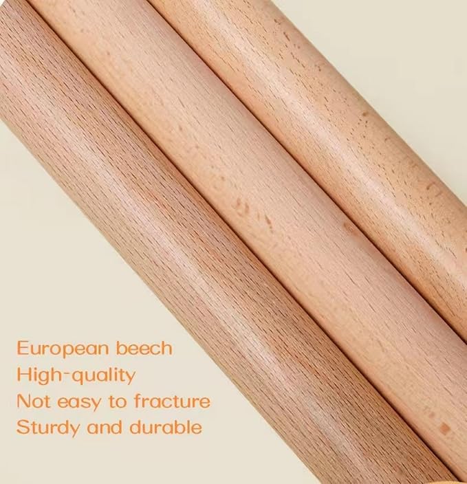 French Rolling Pin,16 Inches Wooden Rolling Pin for Baking,Fondant,Dough Roller for Cookie,Pizza Pie Crust, Pastry, Dough, Essential Kitchen Utensil - Image 3
