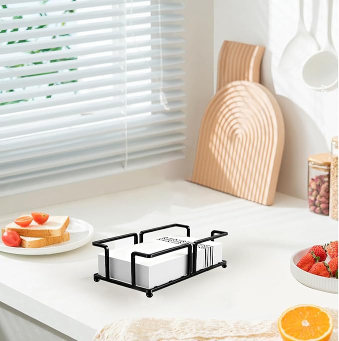 Bathroom Napkin Holder Bathroom Paper Towel Holder Bathroom Guest Towel Holder Tray for Bathroom Napkin Holder Guest Towels Disposable, Bathroom, Kitchen Dinning Table.Black