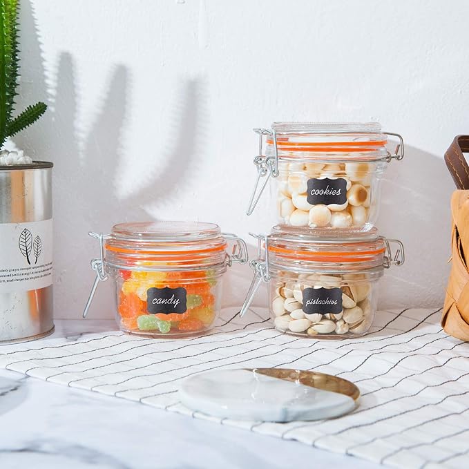 Small Glass Jars With Airtight Lids, Glass Spice Jar 5 oz,Maosn Jars With Leak Proof Rubber Gasket 150ml,Glass Storage Containers With Hinged Lid,Kitchen Canisters 12 Pack - Image 5