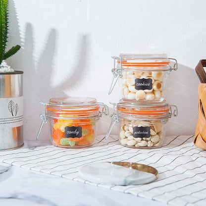 Small Glass Jars With Airtight Lids, Glass Spice Jar 5 oz,Maosn Jars With Leak Proof Rubber Gasket 150ml,Glass Storage Containers With Hinged Lid,Kitchen Canisters 12 Pack - Image 5
