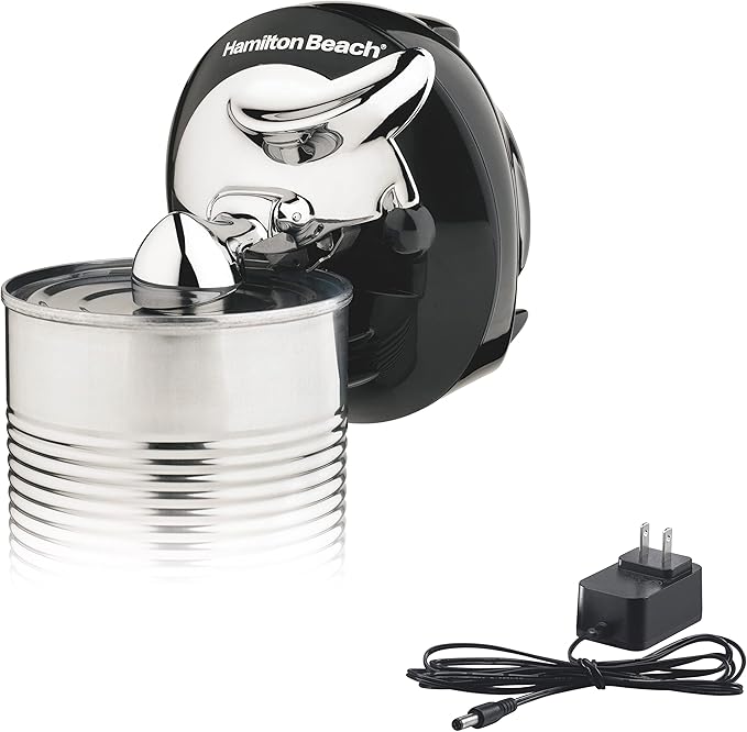 Hamilton Beach Walk 'n Cut Electric Can Opener for Kitchen, Use On Any Size, Automatic and Hand-Free, Cordless & Rechargeable, Easy Clean Removable Blade, Black (76501G) by HamiltonBeach
