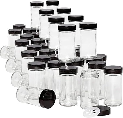 Kamenstein 5244227 Empty Jars With Black Cap, 3-Ounce (Pack of 48) by Kamenstein
