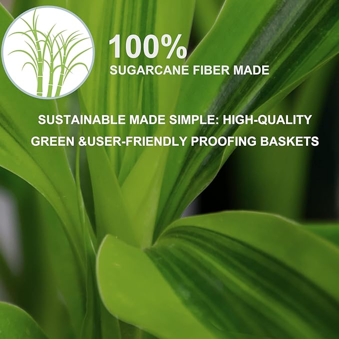 9 Inch Pulp Sourdough Banneton Bread Proofing Basket with 2 Liners, Round Pulp Banneton Bread Proofing Supplies, Reusable Sugarcane Fiber Cold Fermentation Basket Bowl for Homemade Baker Starter - Image 3
