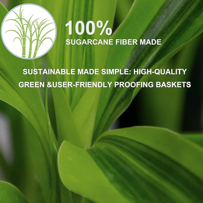 9 Inch Pulp Sourdough Banneton Bread Proofing Basket with 2 Liners, Round Pulp Banneton Bread Proofing Supplies, Reusable Sugarcane Fiber Cold Fermentation Basket Bowl for Homemade Baker Starter - Image 3