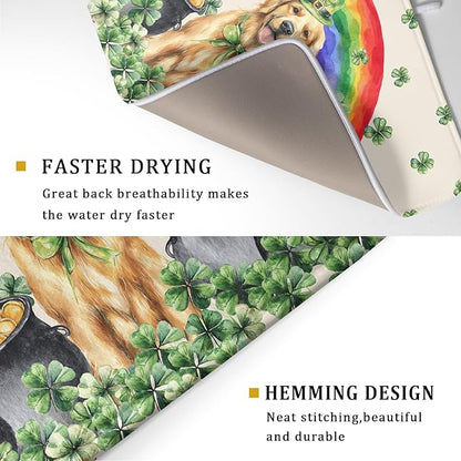 Funny Dog Dish Drying Mats for Kitchen Countertop Large Microfiber Absorbent Coffee Bar Mat - Image 3