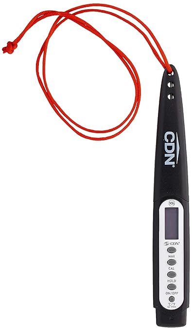 CDN ProAccurate® Waterproof Digital Thermometer with Protective Sheath, Easy to Read Display, 2.75" Stem with Thin Tip, Black/White (Q2-450X) - Image 5