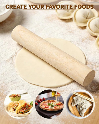 6 Inch Small Wooden Rolling Pin, 4 PCS Dumpling Dough Roller Wooden Mini Rolling Pins, Wooden Rolling Pin Set for Fondant, Pasta, Bread, Pastry, Cookies, Pizza, Pie Kitchen Utensil Tool - Image 5