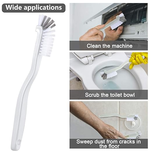Patelai 4 Pieces Cleaning Brush Sets Small Scrub Brush Household Use for Cleaning Bottle Sink Kitchen Sink Corner Dish Edge Grout Bathroom Sliding Door Window Track(White, Blue) - Image 3