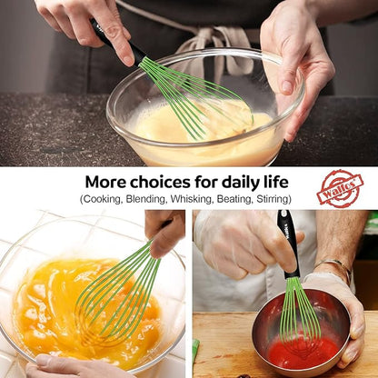 Walfos Silicone Whisk, Rubber Whisks for Cooking, Baking (11,9,8.5 inch) - Heat Resistant Kitchen Whisks for Non-stick Cookware, Balloon Egg Beater Perfect for Blending, Whisking, Beating, Frothing - Image 6