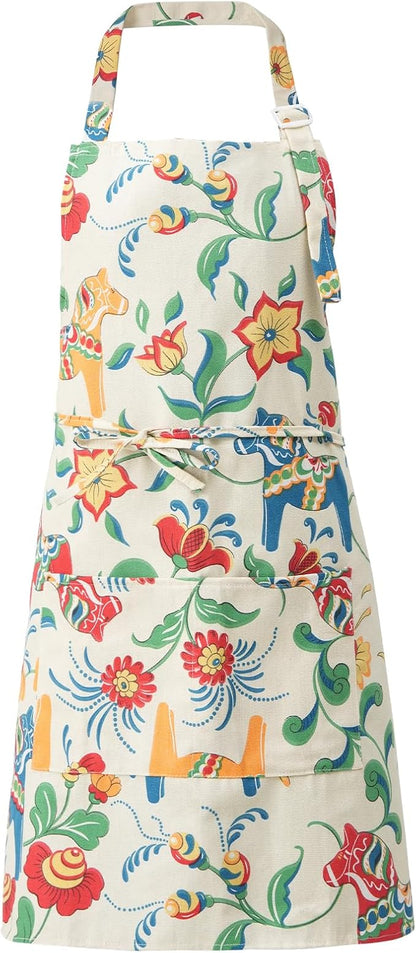 DILLMAN Aprons for Women with Pockets Cotton Linen Cooking Kitchen Baking Soft Durable Floral Gardening Apron by DILLMAN