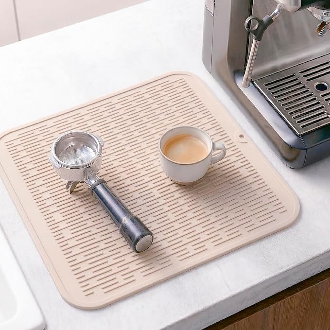 MicoYang Silicone Dish Drying Mat for Multiple Usage,Easy clean,Eco-friendly,Heat-resistant Silicone Mat for Kitchen Counter or Sink,Refrigerator or Drawer Liner Tapioca XL 18 inches x 16 inches - Image 8