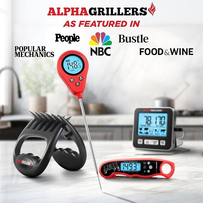 Alpha Grillers Instant Read Meat Thermometer, Digital Food Thermometer for Cooking, Bread Thermometer for Sourdough Baking, Fast Probe Kitchen Thermometer - Image 4