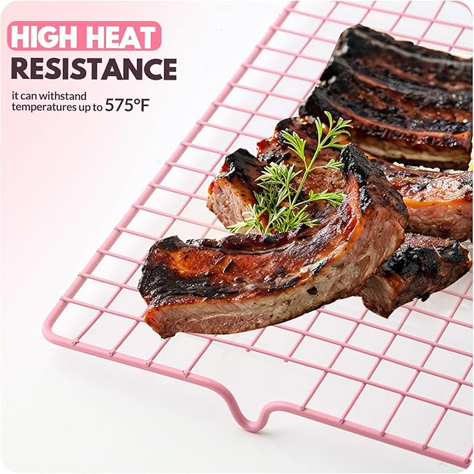 2 PCS Cooling Racks for Cooking and Baking, 16x10 Inches Stainless Steel Cooling Rack, Sheet Pan with Wire Rack for Baking Sheet, Bacon Rack Oven Safe Fits Jelly Roll Sheet Pan - Image 6