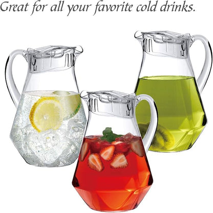 Amazing Abby - Sparkly - Plastic Pitcher (64 oz, 2 Quart), Clear Water Pitcher with Lid, Fridge Jug, BPA-Free, Shatter-Proof, Great for Iced Tea, Sangria, Lemonade, Juice, Milk, and More - Image 5